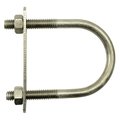 Midwest Fastener Round U-Bolt, 5/16"-18, 1-3/4 in Wd, 3 in Ht, Plain 18-8 Stainless Steel, 10 PK 52277